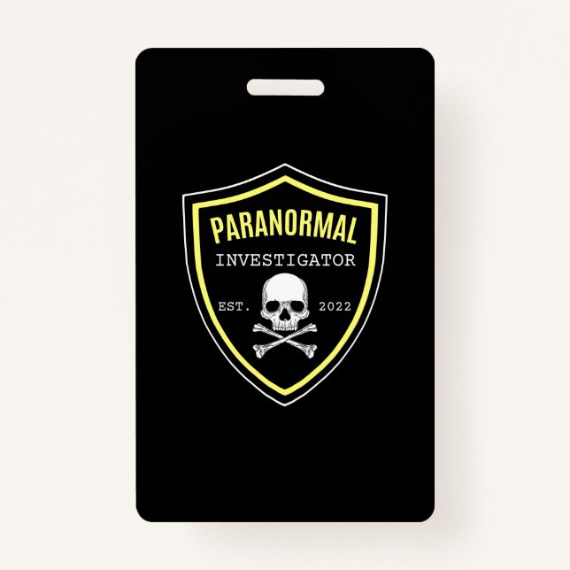 Badge Enquêteur paranormal Chasseur fantôme Aliens OVNI (Devant)