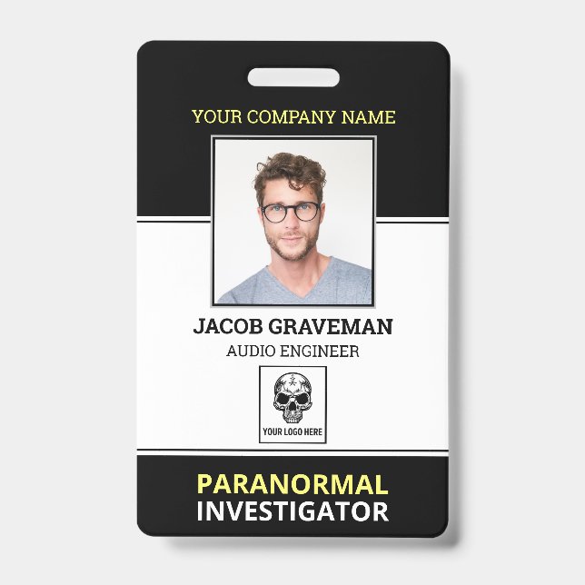 Badge Enquêteur Paranormal Employé Photo ID Sécurité (Avant)