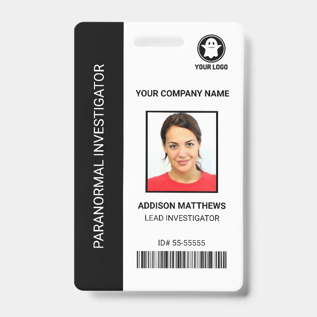 Badge Enquêteur paranormal Entreprise Employé Photo ID (Avant)