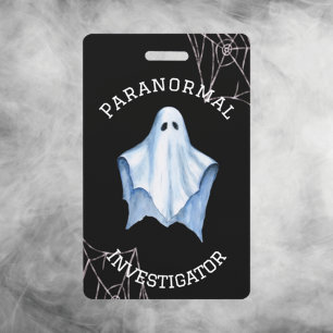 Badge Enquêteur paranormal Fantômes et Toiles d'araignée