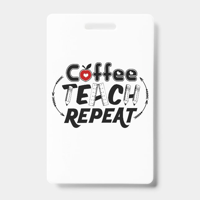 Badge Enseignant Art Café Teach Répétition (Avant)