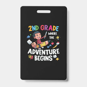 Badge Enseignant de 2e année 2e année Aventure commence