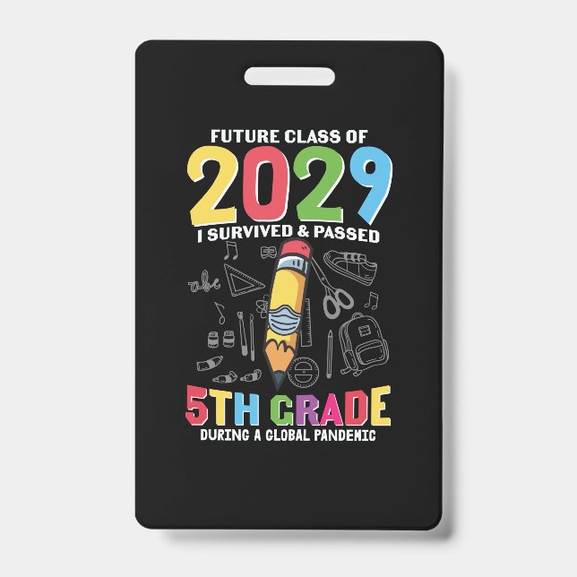 Badge Enseignant de 5e année 5e année pendant une année  (Avant)
