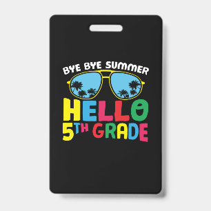 Badge Enseignant de 5e année Bonjour 5e année