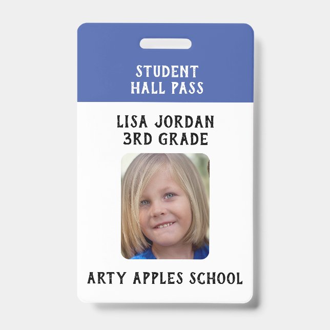 Badge Enseignant ou élève de l'école Bleue (Avant)