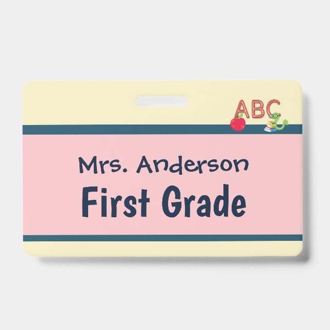 Badge Enseignant pour Deux Salles de Classe Badge  (Avant)