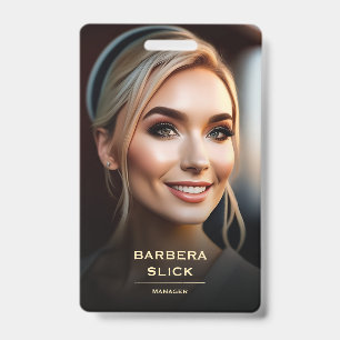Badge Enseigne de barbier Barbershop Gold ID de personne