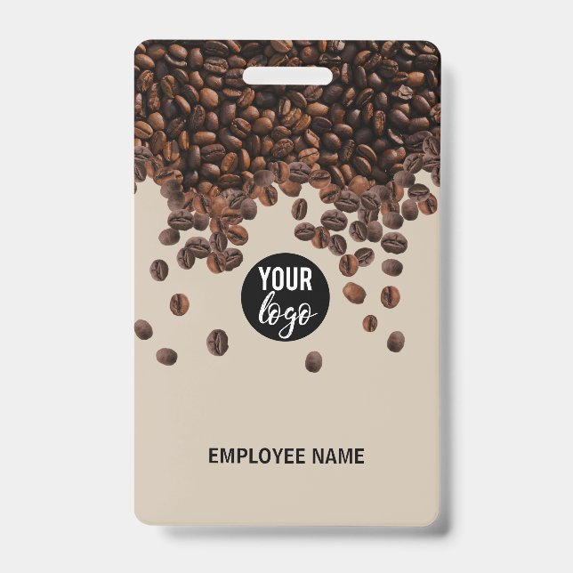 Badge Enseigne de l'entreprise de grains de café Nom de  (Avant)