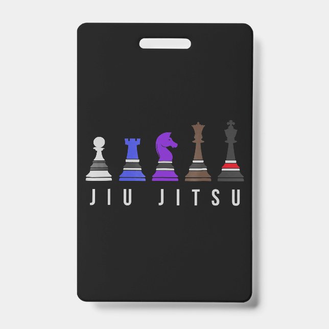 Badge entraînement jiu jitsu échiquier, cadeau bjj avec  (Avant)
