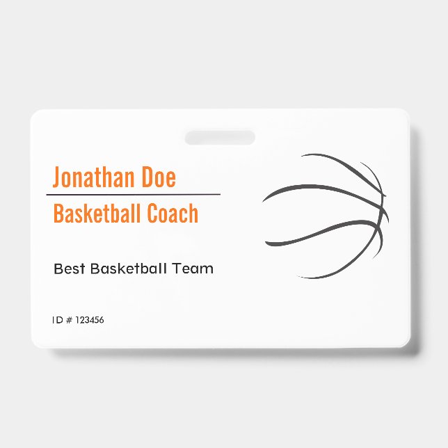 Badge Entraîneur de basket-ball (Avant)