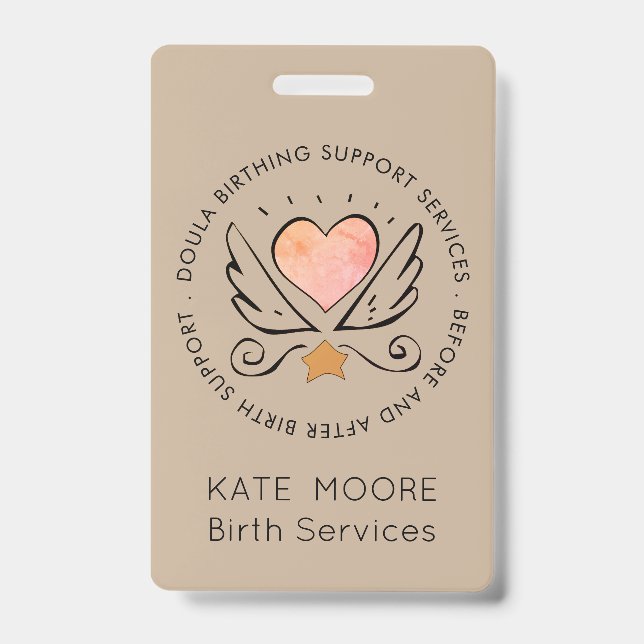 Badge Entraîneur de naissance de Baby Doula sage-femme (Avant)