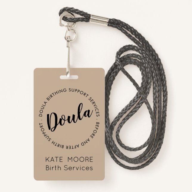 Badge Entraîneur de naissance de Baby Doula sage-femme (Devant avec lanière)
