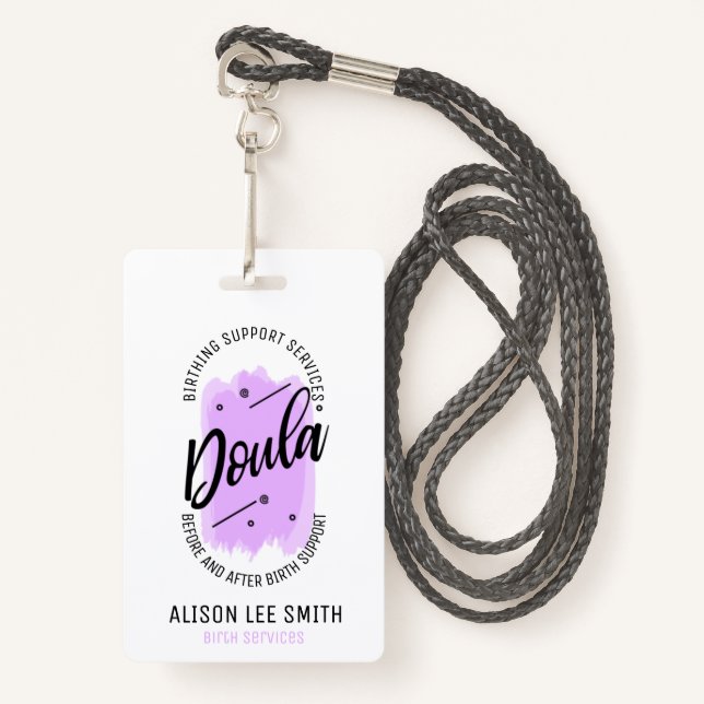 Badge Entraîneur de naissance de Doula (Devant avec lanière)