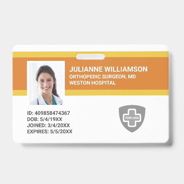 Badge Entreprise de Cartes d'Identification Personnalisé (Avant)