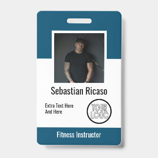 Badge Entreprise de logo personnalisé bleu blanc