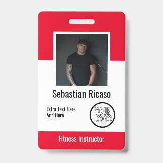 Badge Entreprise de logo personnalisé Rouge Blanc