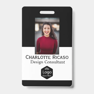 Badge Entreprise de logo personnalisé Rouge Blanc Noir