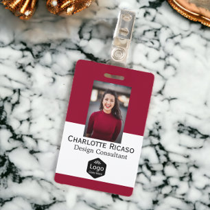 Badge Entreprise de logo personnalisé Rouge Blanc Noir
