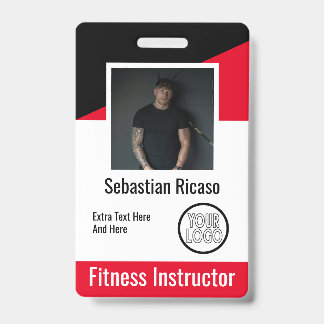 Badge Entreprise de logo personnalisé Rouge Noir Blanc