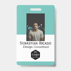 Badge Entreprise de logo personnalisé vert blanc