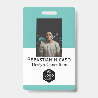 Badge Entreprise de logo personnalisé vert blanc