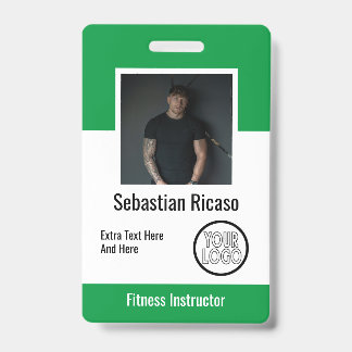 Badge Entreprise de logo personnalisé vert blanc