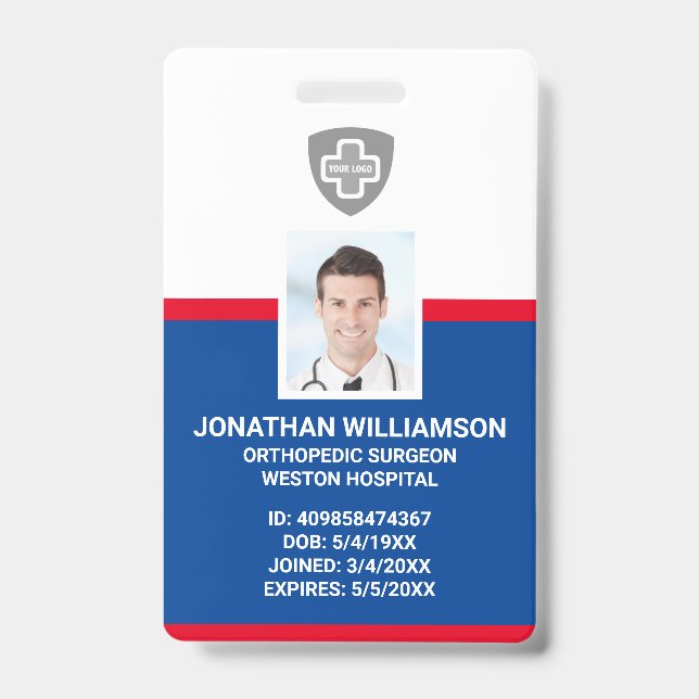 Badge Entreprise de photo ID, code-barres et logo person (Avant)