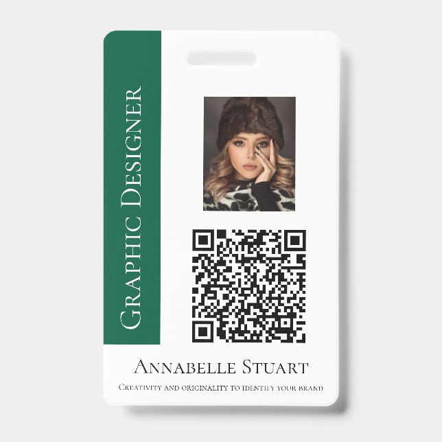 Badge Entreprise de photos de codes QR grand format (Avant)