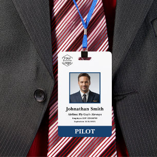 Badge Entreprise de pilote de ligne Photo ID de sécurité
