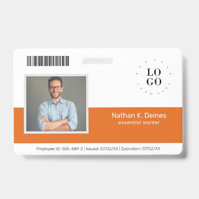 Badge Entreprise de sécurité de carte d'identité de phot (Avant)