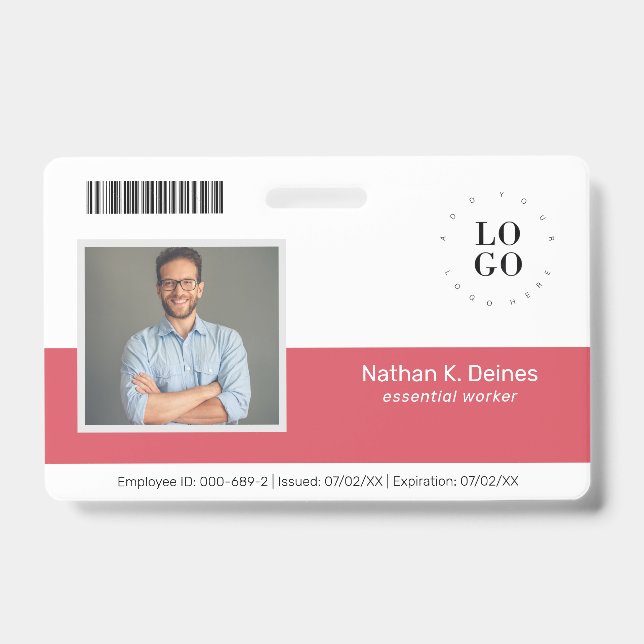 Badge Entreprise de sécurité de carte d'identité de phot (Avant)