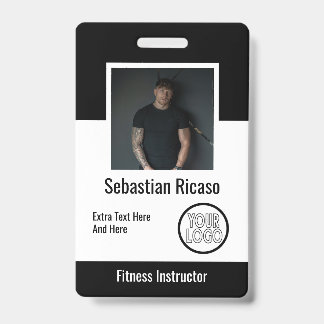 Badge Entreprise Logo Personnalisé Noir et Blanc