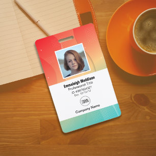 Badge Entreprise Moderne Abstraite Id Employé Dégradé