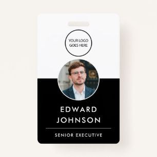 Badge Entreprise moderne ID photo QR Code Card Employé