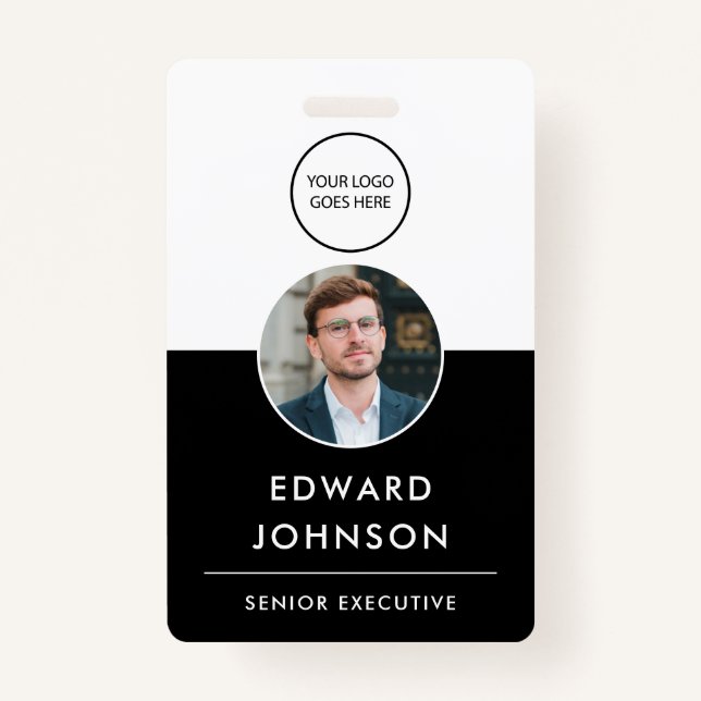 Badge Entreprise moderne ID photo QR Code Card Employé (Devant)