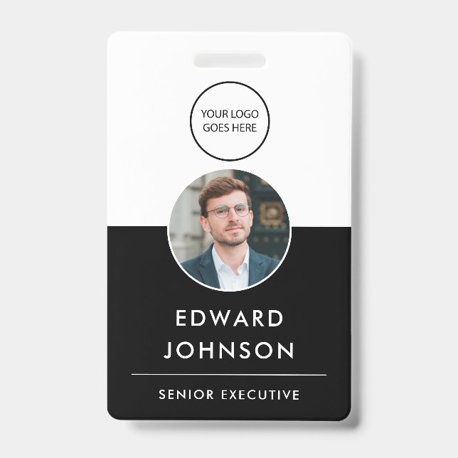 Badge Entreprise moderne Photo ID code-barres Employé (Face)