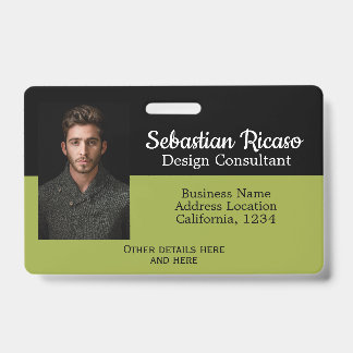 Badge Entreprise personnalisée vert noir