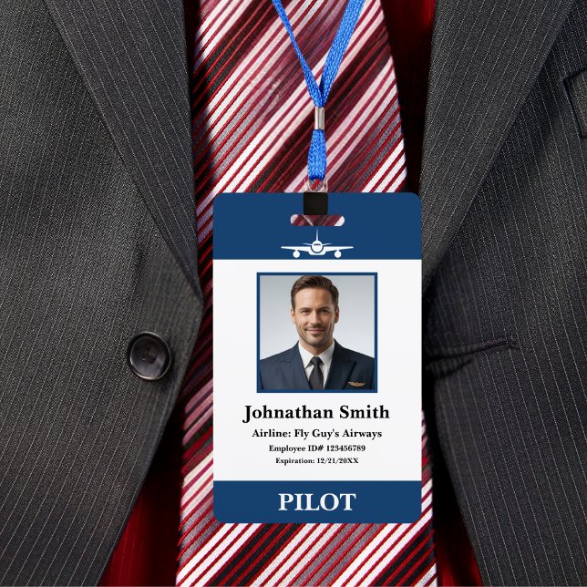 Badge Entreprise Photo Sécurité ID Aviation Compagnie aé (Créateur téléchargé)