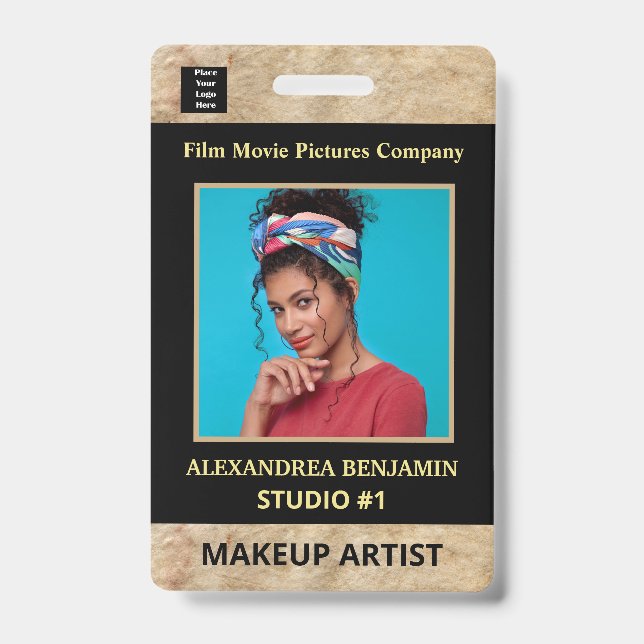 Badge Entreprise Société Employé Photo Logo Personnalisé (Avant)