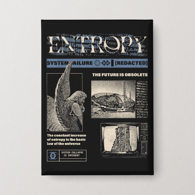 Badge Entropy - Conception de Streetwear Brutaliste (Recto)