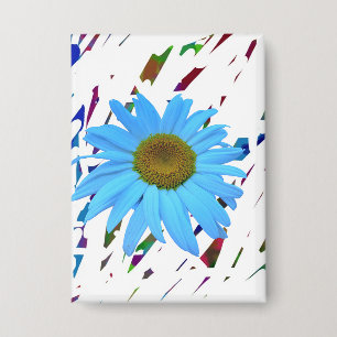 Badge Épingle rectangulaire graphique abstraite Blue Dai