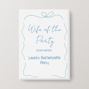 Badge épouse au nœud bleu de la fête nom date espagnol b