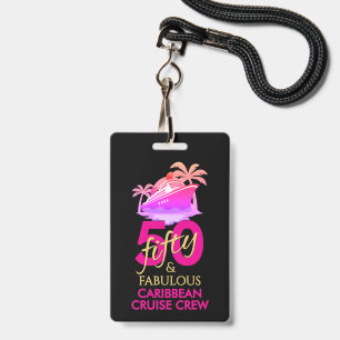 Badge Équipage de croisière personnalisé pour 50 ans et 