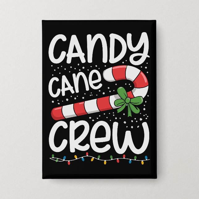Badge Équipe de Candy Cane Noël Famille Fêtes de fin d'a (Recto)