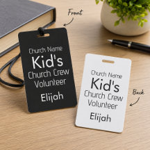Équipe de l'Église des ENFANTS Bénévole Nom Noir B