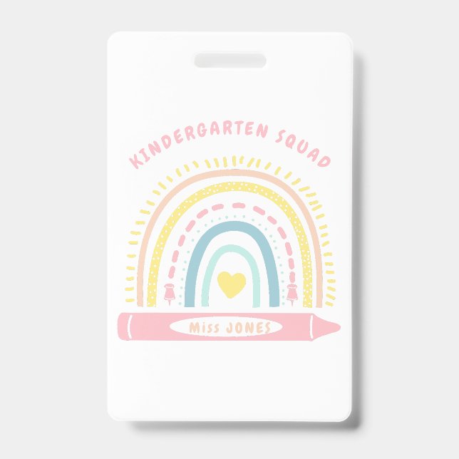 Badge Équipe de maternelle professeur de retour à l'écol (Avant)
