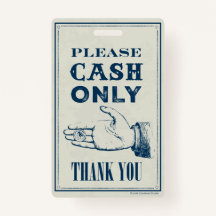 Espèces uniquement S'il vous plaît, panneau café (