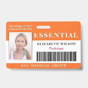 Badge Essentiel Photo ID moderne d'employé