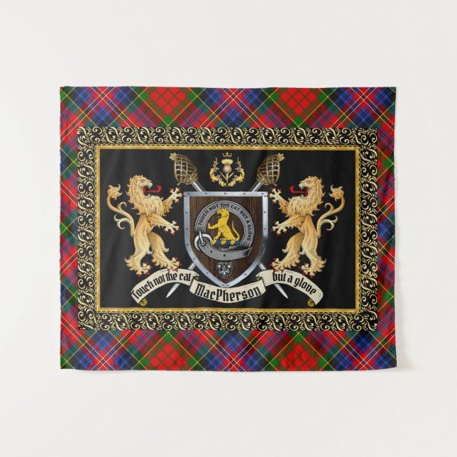 Badge et devise du clan MacPherson avec Tapisserie (Devant (Horizontal))
