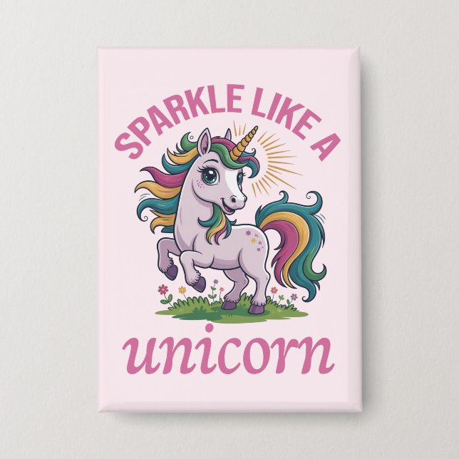 Badge Étincelle comme une licorne (Recto)